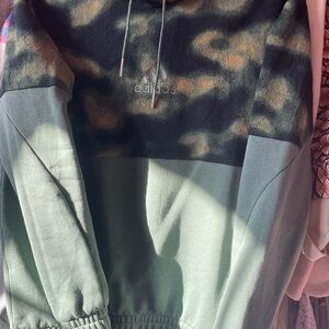 Adidas Dark Green Hoodie with Logo Patch